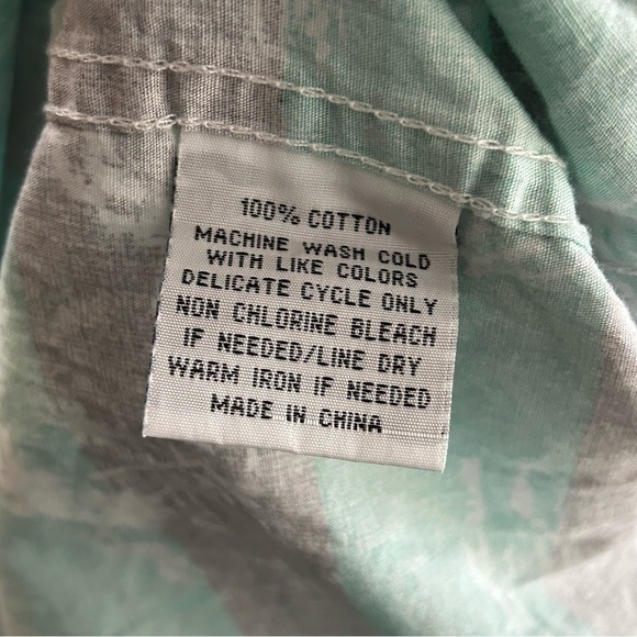 MOLOKAI Surf Gray Turquoise Palm Tree Short Sleeve Button Down Men Size XL - Picture 5 of 6